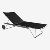 Chaise longue ajustable en métal et plastique noir Click - Houe