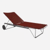 Chaise longue ajustable en métal et plastique rouge Click - Houe