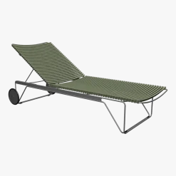 Chaise longue ajustable en métal et plastique vert Click - Houe