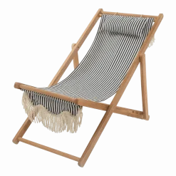 Chaise longue aux rayures bleues et blanches Sling Premium - Business & Pleasure