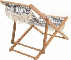 Chaise longue aux rayures bleues et blanches Sling Premium - Business & Pleasure