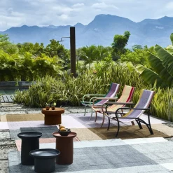 Chaise longue de jardin en acier vert Maraca - Ames
