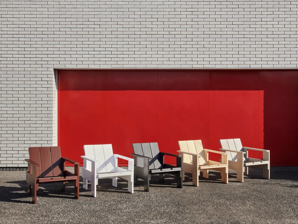 Chaise longue d'extérieur en pin Iron red Crate - Hay