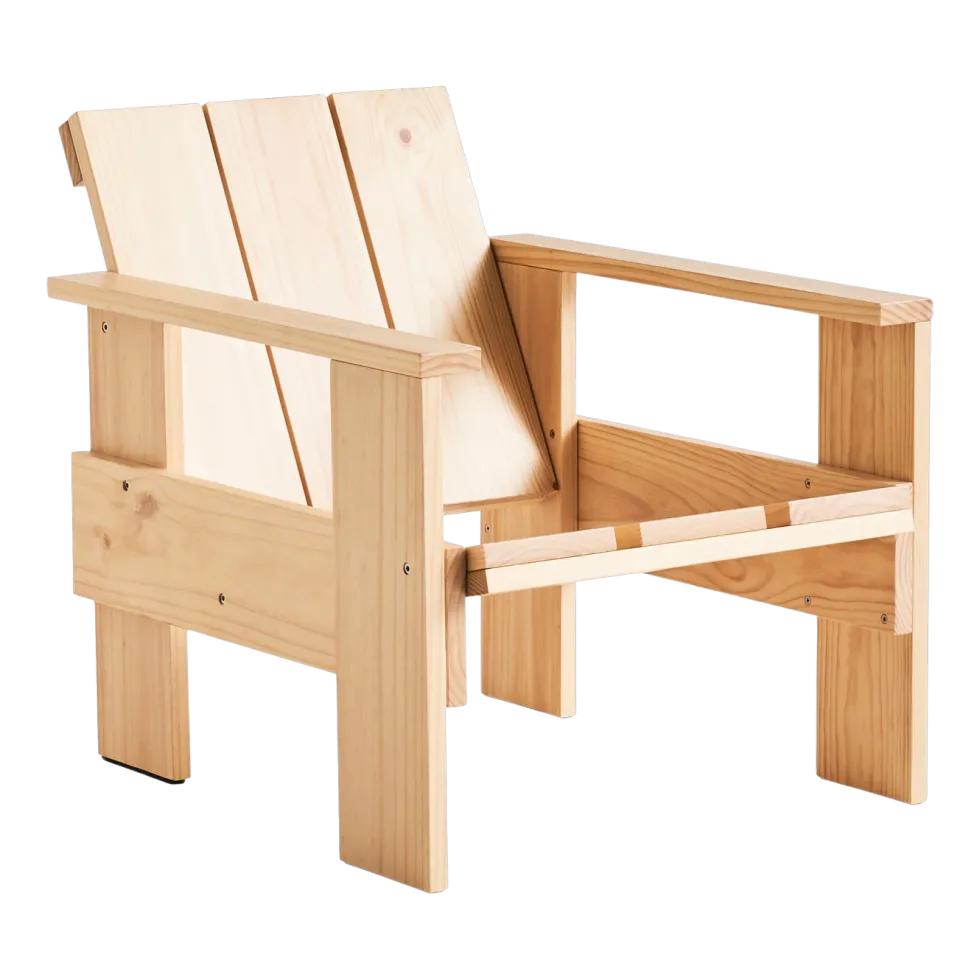 Chaise longue d'extérieur en pin naturel lanche Crate - Hay