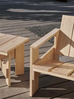 Chaise longue d'extérieur en pin naturel lanche Crate - Hay