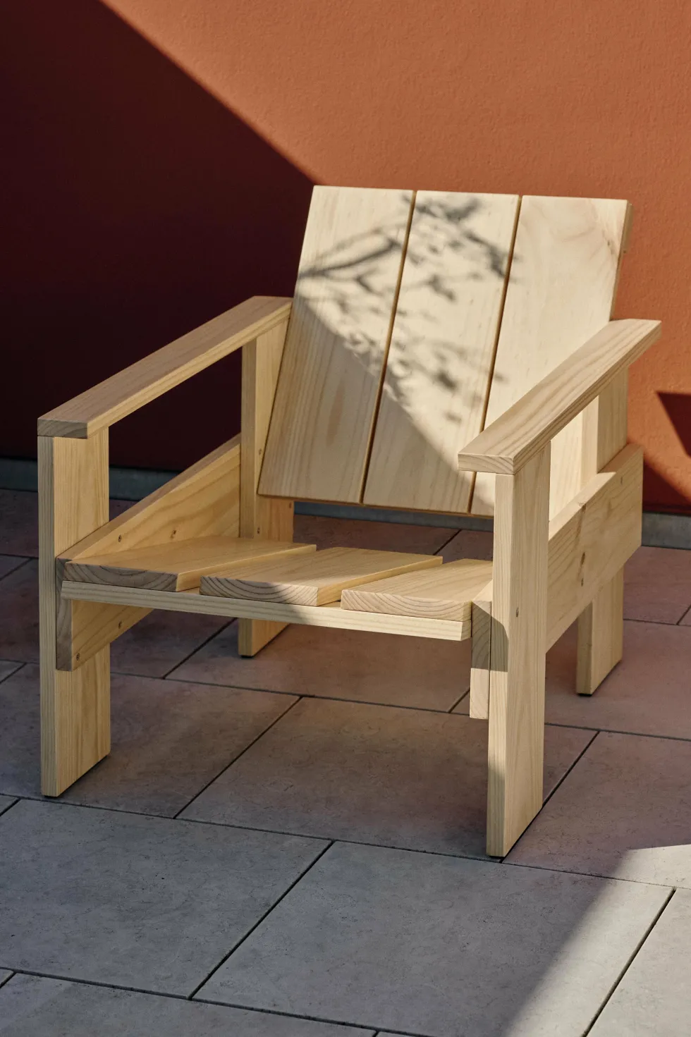 Chaise longue d'extérieur en pin naturel lanche Crate - Hay