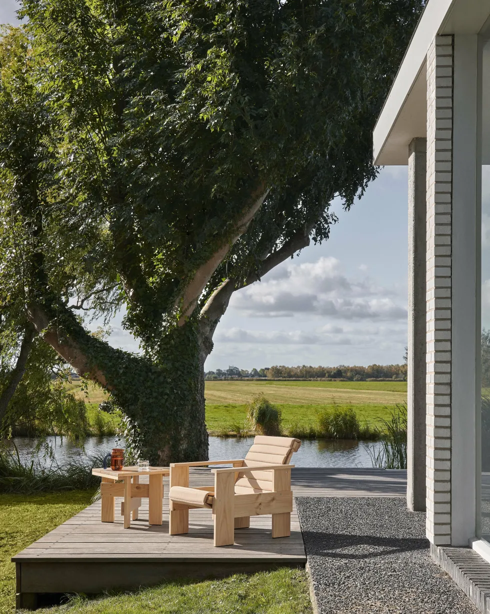 Chaise longue d'extérieur en pin naturel lanche Crate - Hay