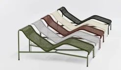 Chaise longue en corde et acier crème 65x164x70cm Palissade - Hay