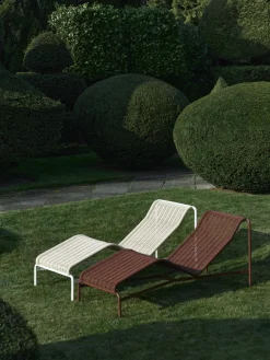 Chaise longue en corde et acier crème 65x164x70cm Palissade - Hay