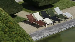 Chaise longue en corde et acier kaki 65x164x70cm Palissade - Hay