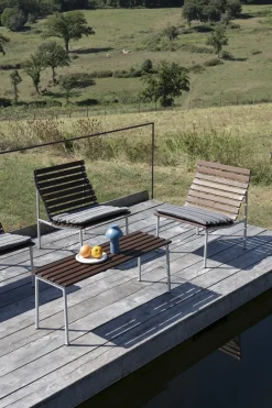 Chaise longue en frêne huilé et aluminium 70x63x80cm Traverse - Hay