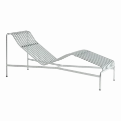 Chaise longue en métal gris galvanisé Palissade - HAY