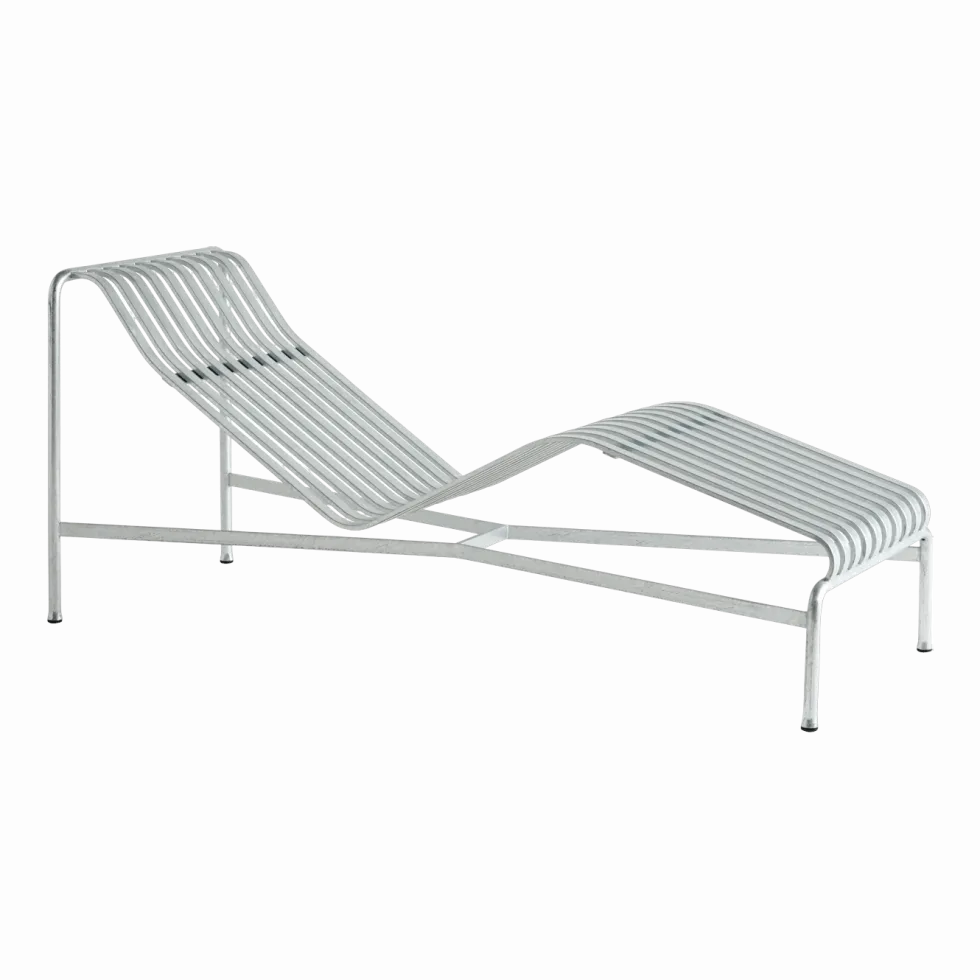 Chaise longue en métal gris galvanisé Palissade - HAY