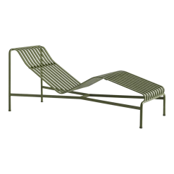 Chaise longue en métal olive Palissade - HAY