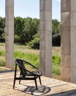 Chaise longue Frida en teck noir avec cordage noir onyx 80 x 91 x 81 cm - Vincent Sheppard