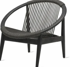 Chaise longue Frida en teck noir avec cordage noir onyx 80 x 91 x 81 cm - Vincent Sheppard