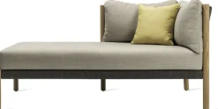 Chaise longue modulable droit en teck et cordes anthracites Lento - Vincent Sheppard
