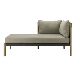 Chaise longue modulable droit en teck et cordes anthracites Lento - Vincent Sheppard