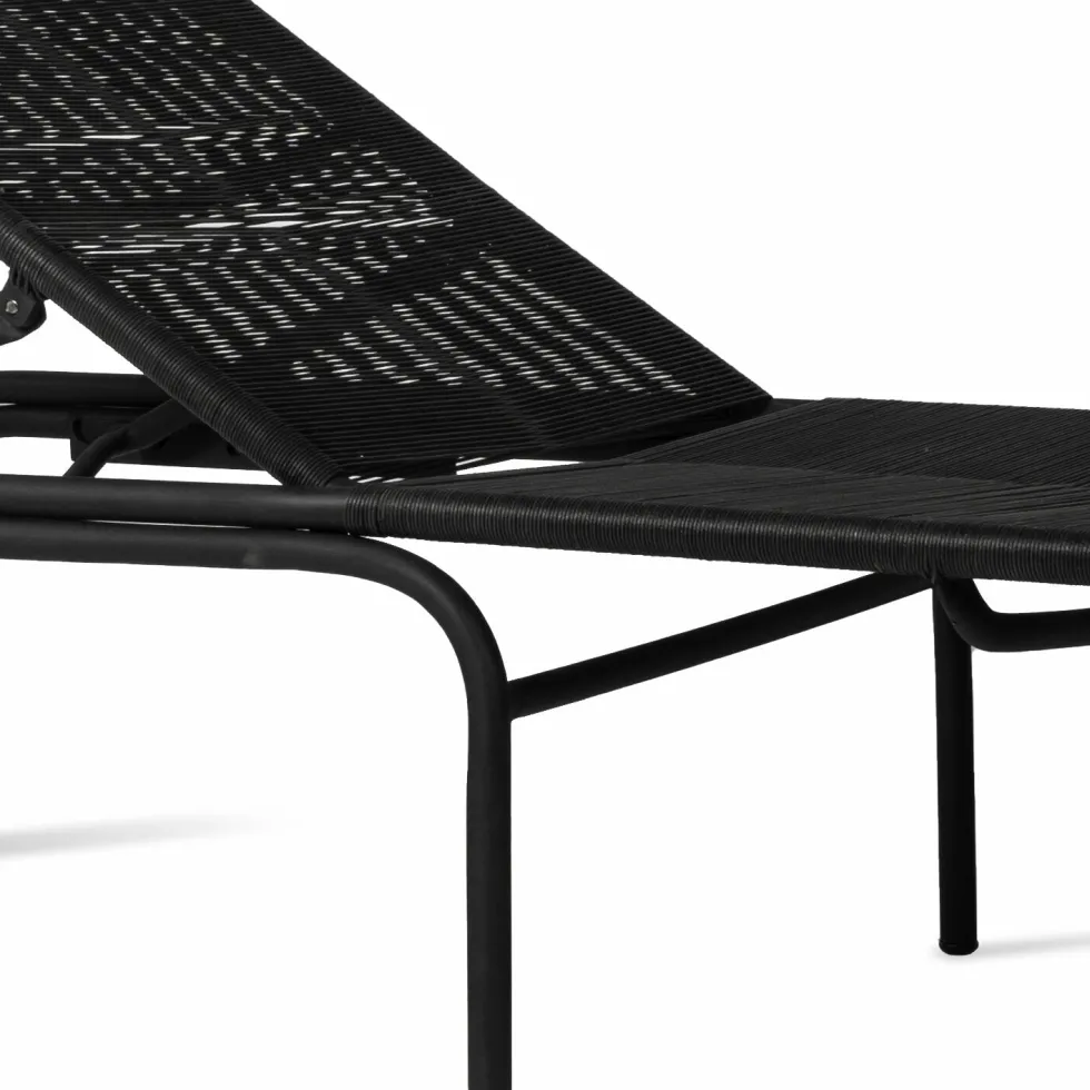 Chaise longue noir fibre polyéthylène Loop - Vincent Sheppard