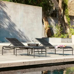 Chaise longue noir fibre polyéthylène Loop - Vincent Sheppard