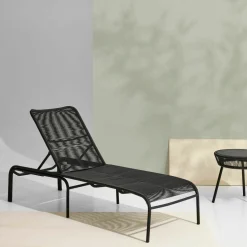 Chaise longue noir fibre polyéthylène Loop - Vincent Sheppard