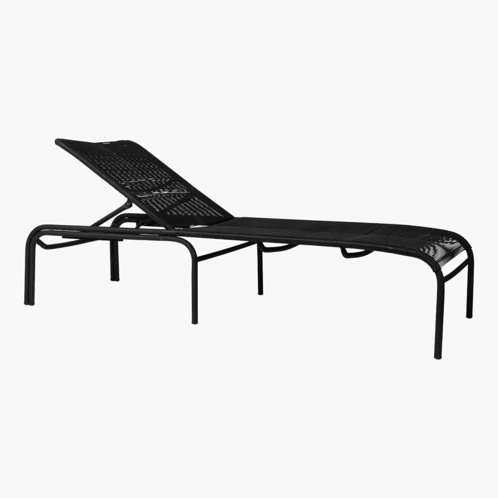 Chaise longue noir fibre polyéthylène Loop - Vincent Sheppard