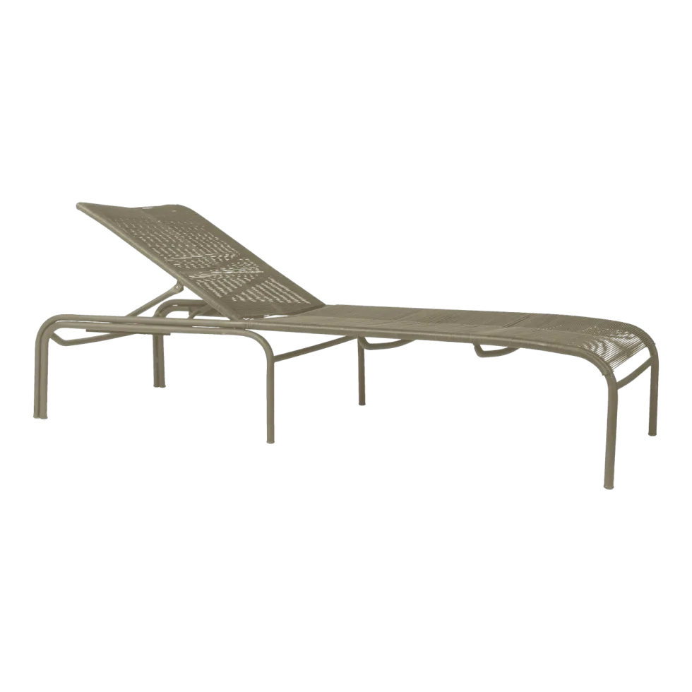 Chaise longue taupe cordage polypropylène Loop - Vincent Sheppard