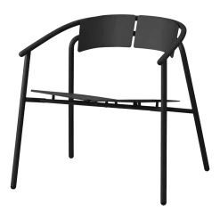 Chaise lounge de jardin avec accoudoirs en acier noir Novo - AYTM