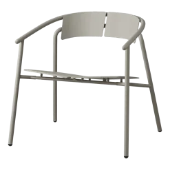 Chaise lounge de jardin avec accoudoirs en acier taupe Novo - AYTM