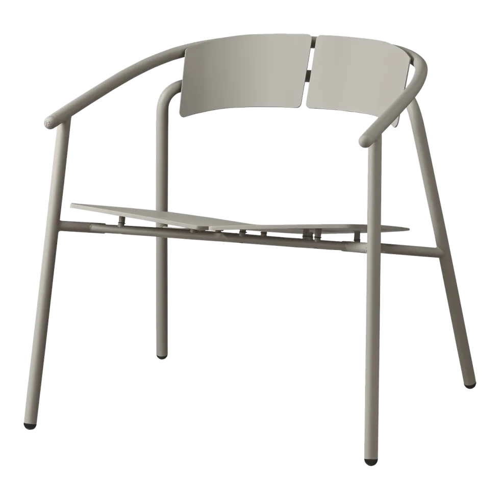 Chaise lounge de jardin avec accoudoirs en acier taupe Novo - AYTM