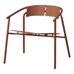 Chaise lounge de jardin avec accoudoirs en acier terracotta Novo - AYTM