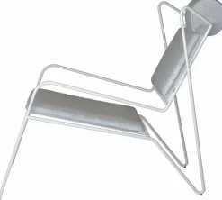 Chaise lounge en acier blanc et coussins beiges Capri Easy - Cools Collection