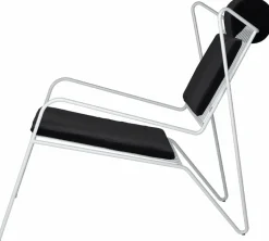 Chaise lounge en acier blanc et coussins noirs Capri Easy - Cools Collection