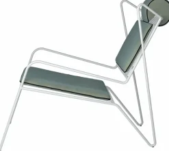 Chaise lounge en acier blanc et coussins opal Capri Easy - Cools Collection