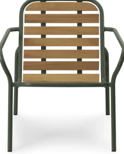 Chaise lounge en acier et bois vert foncé Vig Robinia - Normann Copenhagen