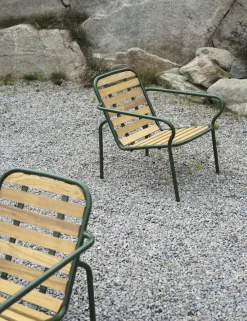 Chaise lounge en acier et bois vert foncé Vig Robinia - Normann Copenhagen