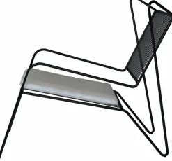 Chaise lounge en acier noir et coussin d'assise beige Capri Easy - Cools Collection