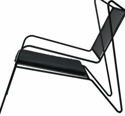 Chaise lounge en acier noir et coussin d'assise noir Capri Easy - Cools Collection