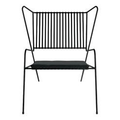 Chaise lounge en acier noir et coussin d'assise noir Capri Easy - Cools Collection
