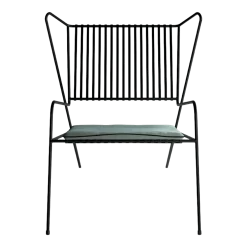 Chaise lounge en acier noir et coussin d'assise opale Capri Easy - Cools Collection