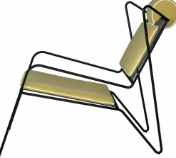 Chaise lounge en acier noir et coussins jaune Capri Easy - Cools Collection
