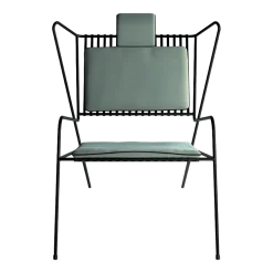 Chaise lounge en acier noir et coussins opale Capri Easy - Cools Collection