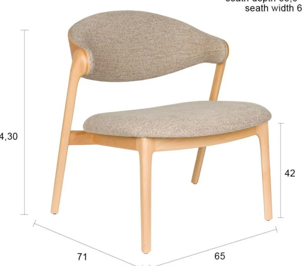 Chaise lounge en bois de hêtre 65x71x74cm Babington - Dutchbone