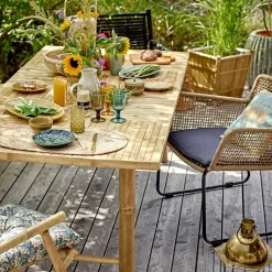 Chaise lounge en corde marron et métal Mundo - Bloomingville