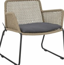 Chaise lounge en corde marron et métal Mundo - Bloomingville