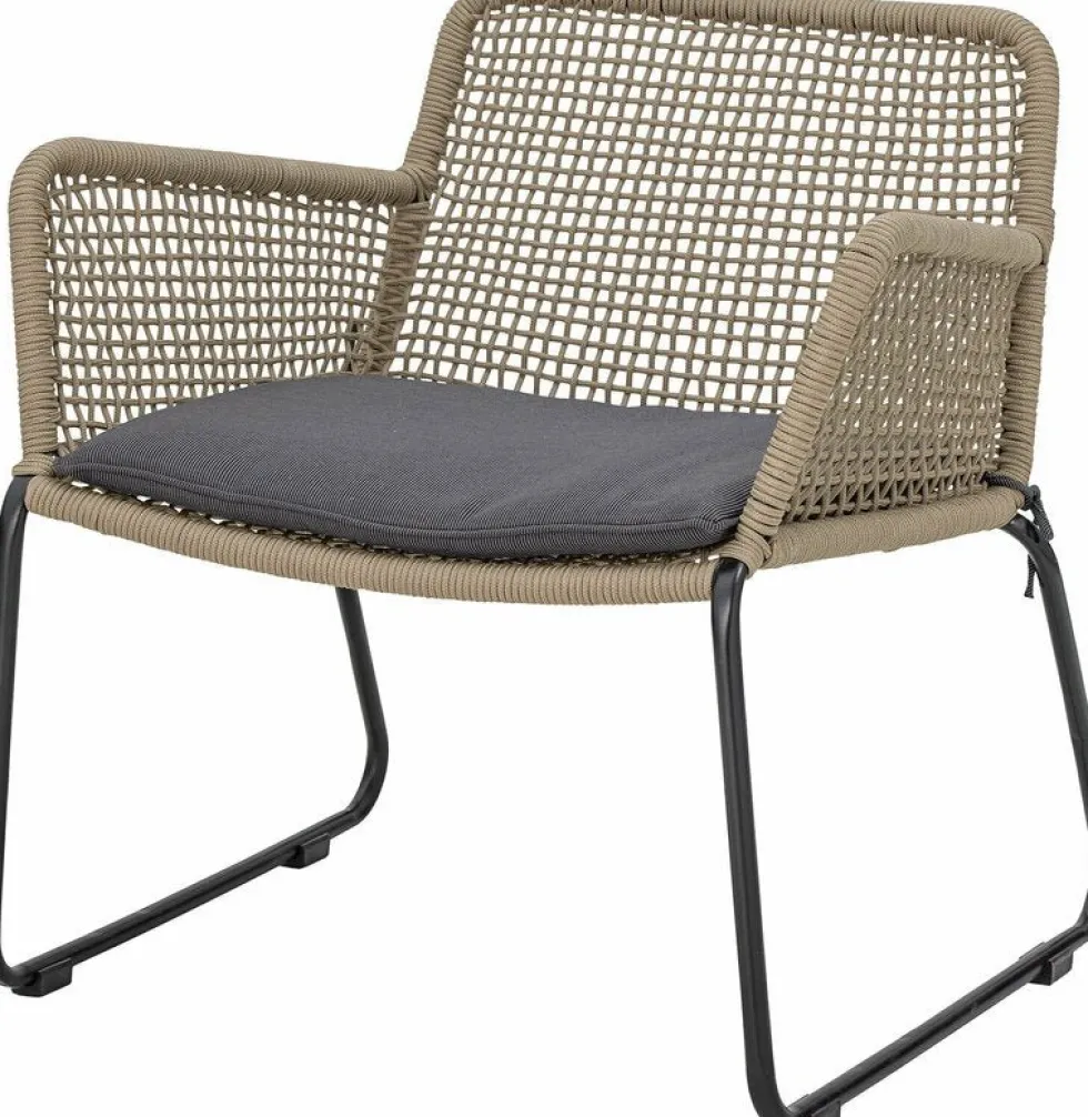 Chaise lounge en corde marron et métal Mundo - Bloomingville
