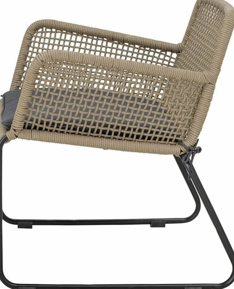 Chaise lounge en corde marron et métal Mundo - Bloomingville