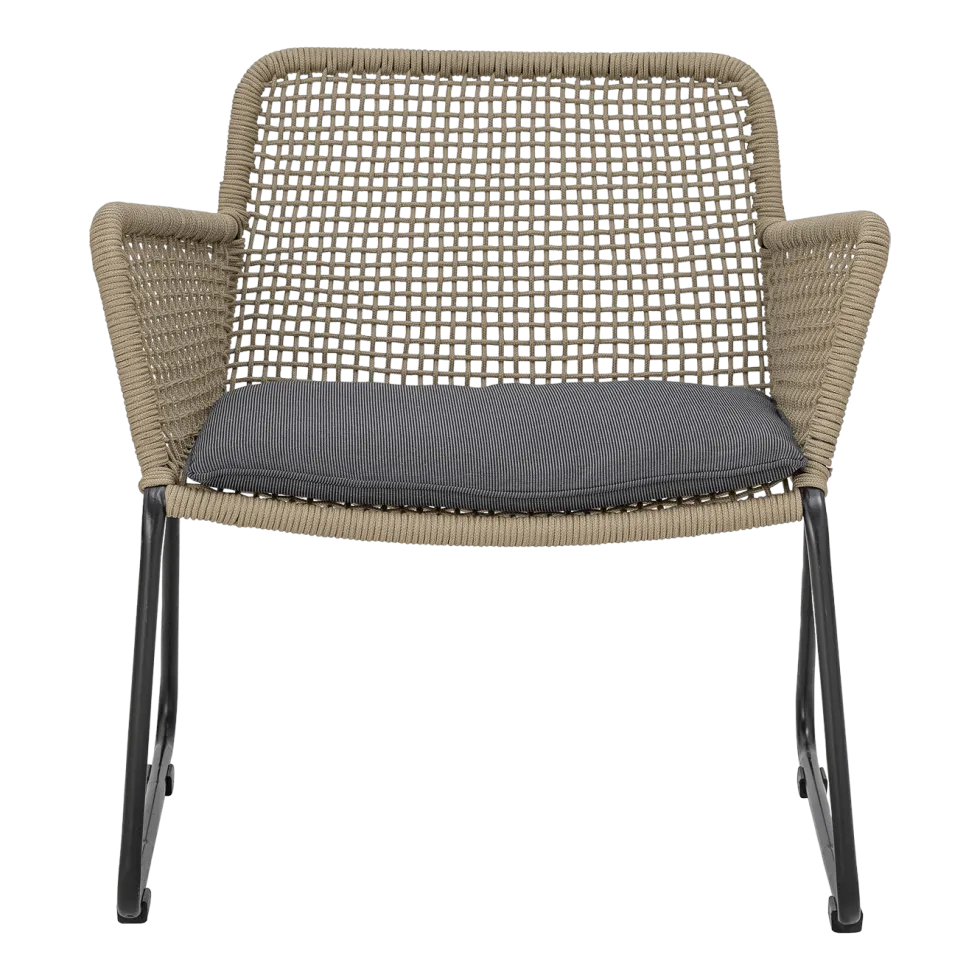 Chaise lounge en corde marron et métal Mundo - Bloomingville