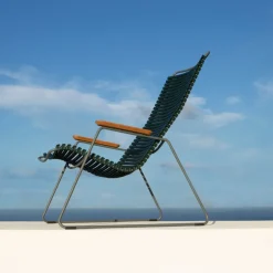Chaise lounge en métal et plastique gris foncé CLICK - Houe