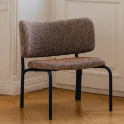 Chaise lounge en tissu mélangé marron et bleu 74x66cm Kei - Noo.ma